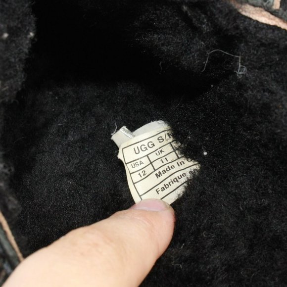 UGG Australia Tasman Black Suede Slip On Shearling Lined Slippers Size 12 - Picture 8 of 10